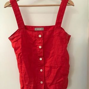 Everlane button-front linen tank